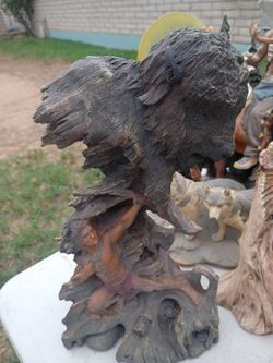 Native American Buffalo Spirit Resin Sculpture