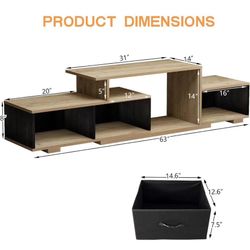 Black TV Stand for 32/55/65/70 inch TV, Entertainment Center for Video Gaming, Modern Television Stands with Storage Drawers, Media Center for Living 