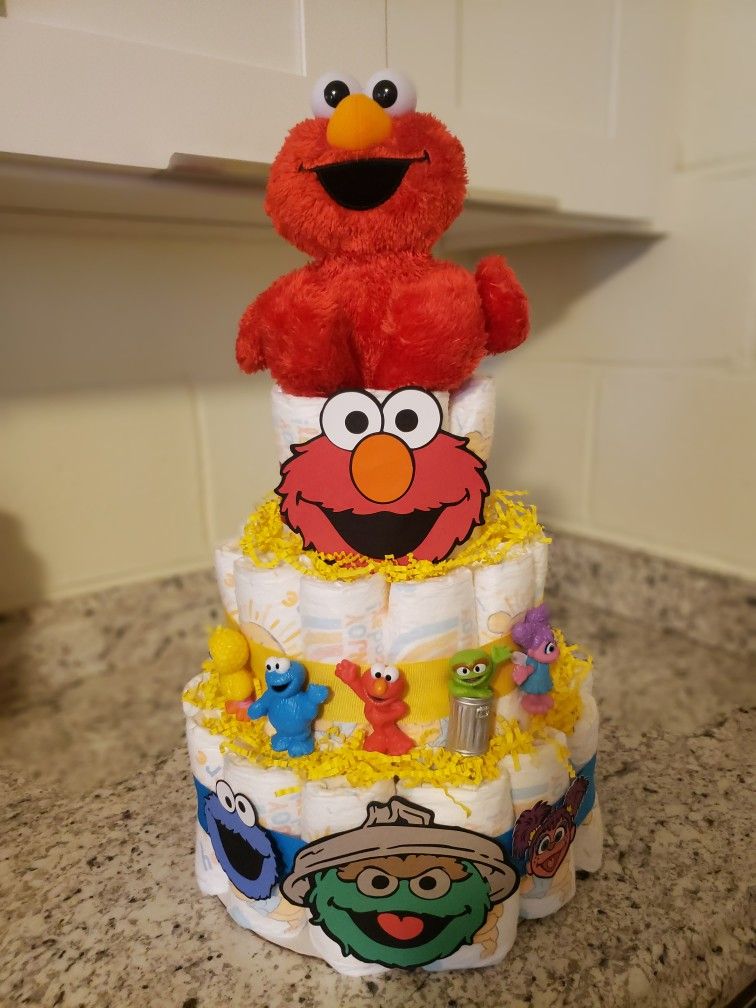 Sesame Street Themed Diaper Cake