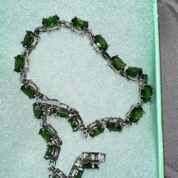 10Ct Russian Chrome Diopside Bracelet.925 