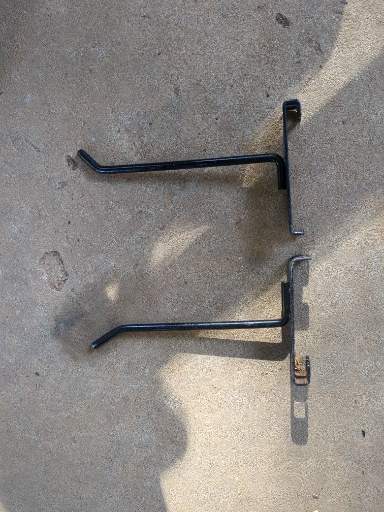 2 Black Slat Wall Utility Hooks