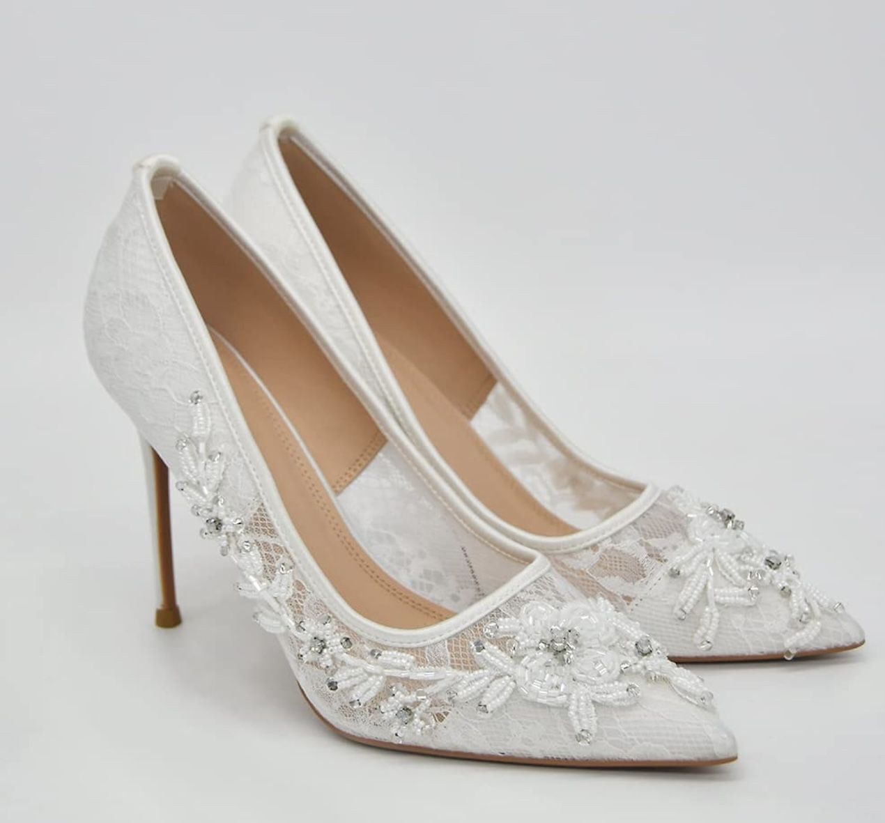Bridal Wedding Shoes, Women Pointed Toe Stiletto Pumps