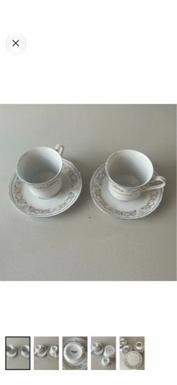 2 sets, 4 pcs all, Vintage Silverie fine China cup and saucer 2pc set  I have 2 sets