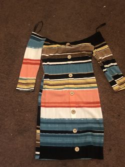 Striped Dress Spring Summer Style Party Beachy EUC