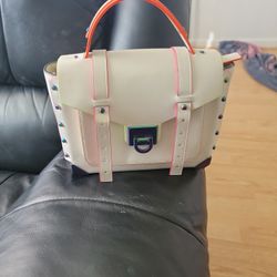 Michael Kors Leather Satchel White Neon Brand New