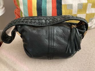 Elliott Lucca petite size black pebbled leather handbag