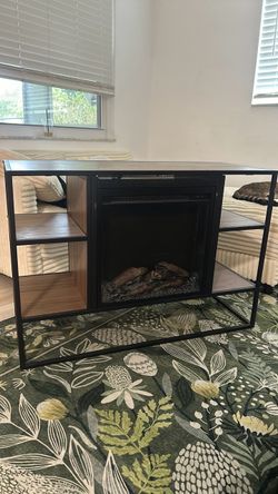 Wooden Electric Fireplace TV Stand