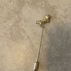 Gold Plated Sterling Silver Bull Stick/Hat Pin Vintage