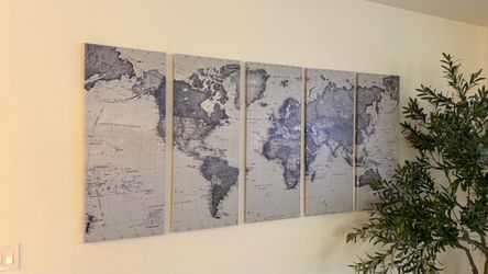 Large Canvas 5 Panel Word Map