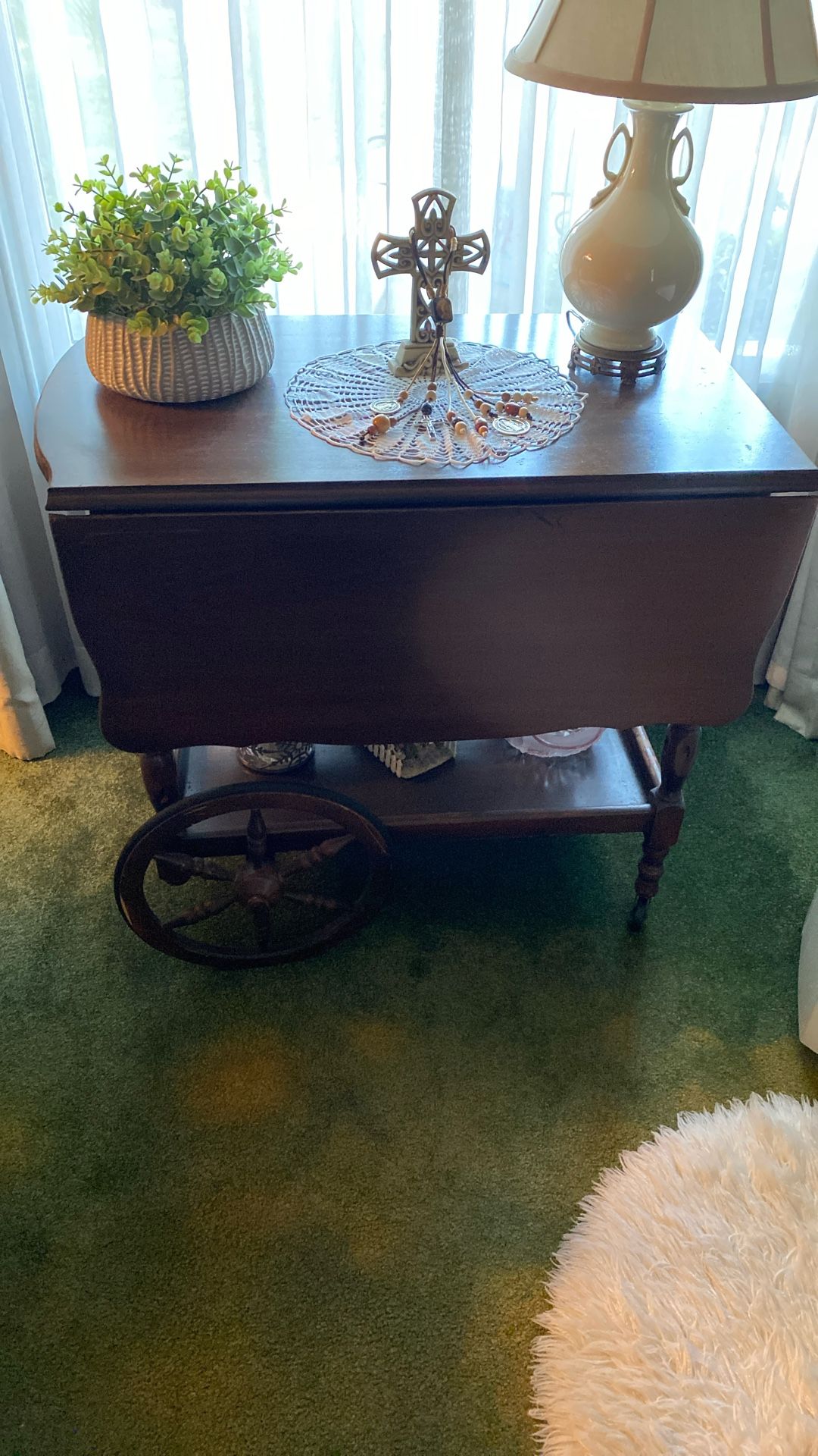 Antique Mahogany Tea Cart