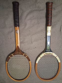 2 vintage tennis rackets