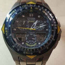 Men's Citizen Eco-Drive Skyhawk Blue Angels Titanium Watch Chronograph for  Sale in Queens, NY - OfferUp