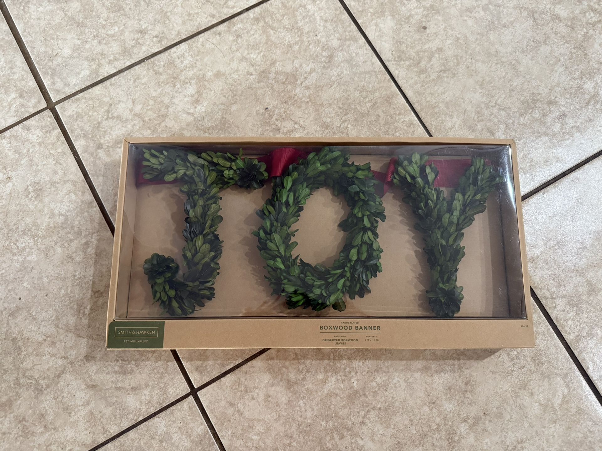 Boxwood Banner Handcrafted Joy LIMITED STOCK