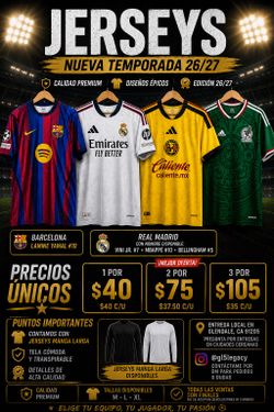 Jerseys de Futbol - Real Madrid Barcelona America
