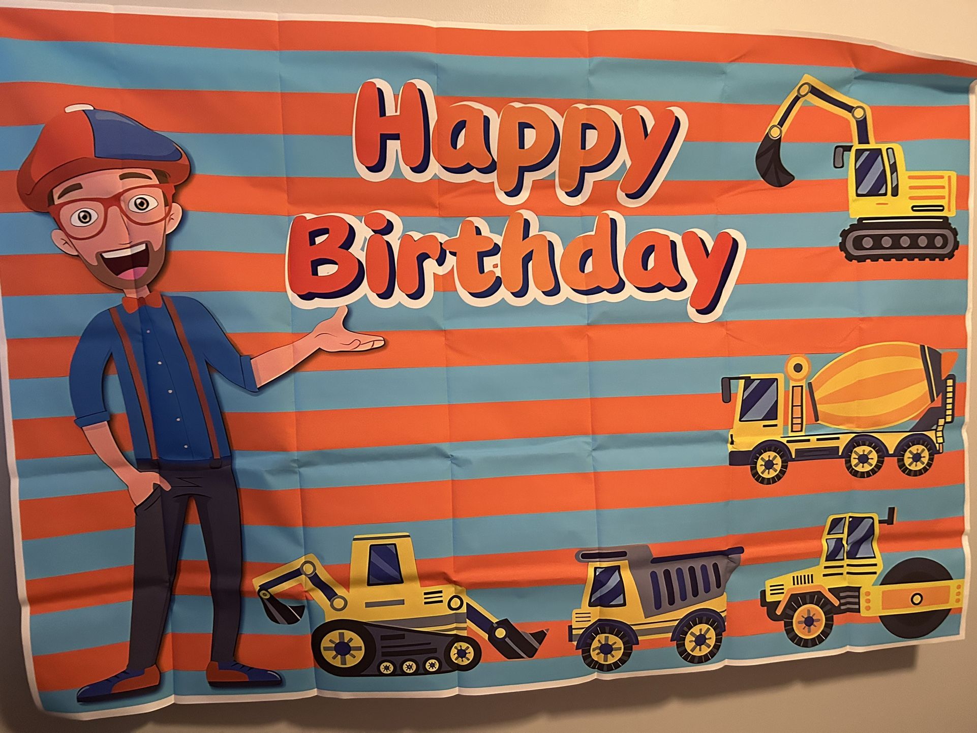Blippi birthday Banner And Decorations And Cake Topper New