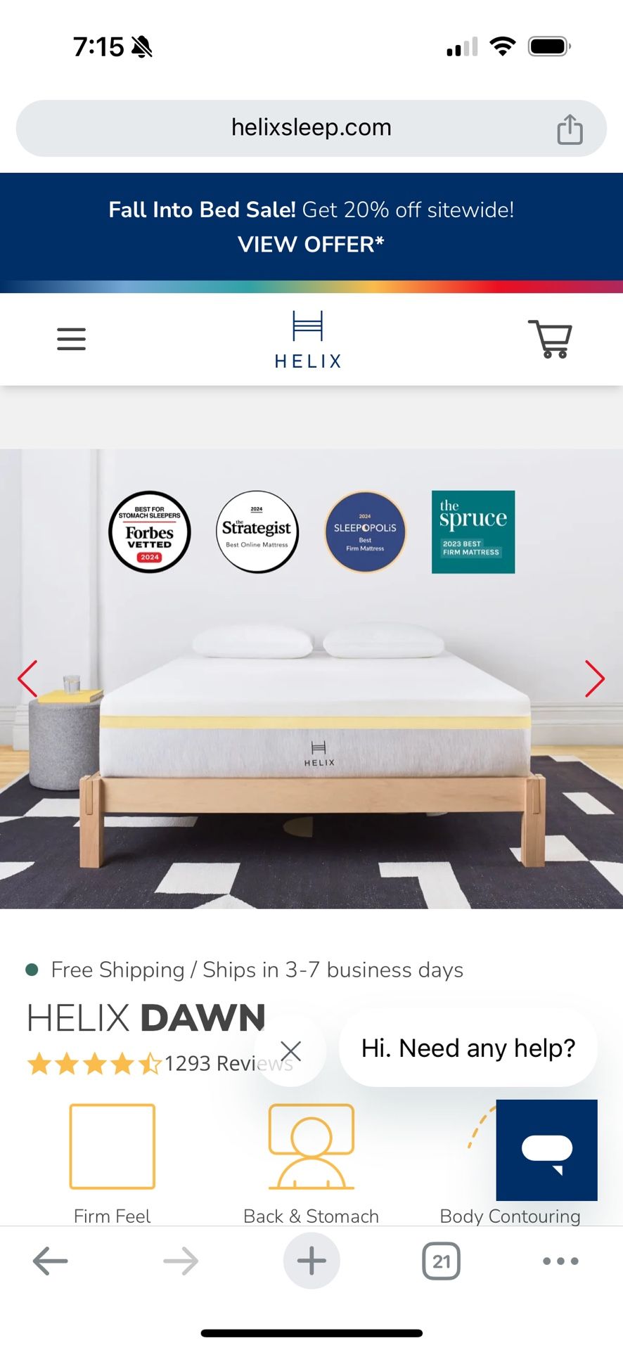 HELIX Dawn Luxe Mattress - KING PRICE NEGOTIABLE