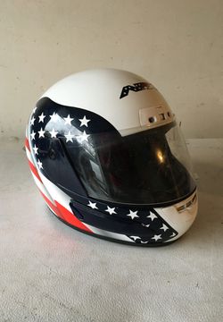 AFX motorcycle helmet flag America red white blue bike