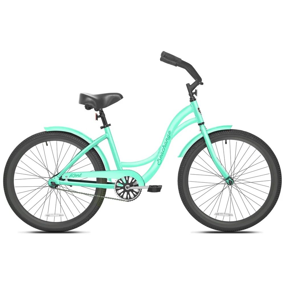 Kent Bicycles 24-inch Girl's Seachange Beach Cruiser Bicycle, Mint Green