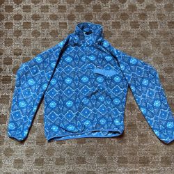 Light Blue Patterned Quarter Button Patagonia Pullover
