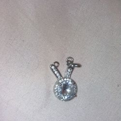 SILVER DIAMOND BUNNY PENDANT 