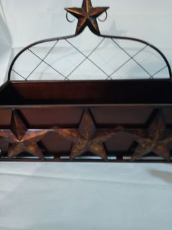 Rustic Metal Star Wall planter & Organizer