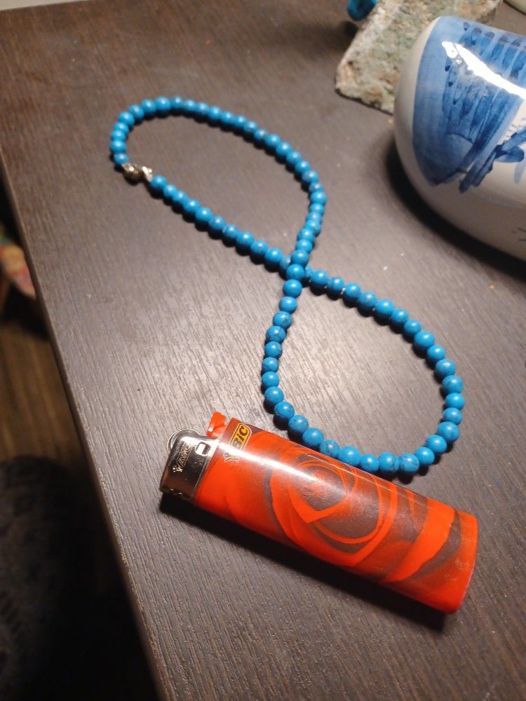 Turquoise Beaded Necklace 16"