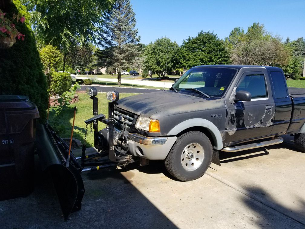 2003 Ford Ranger New Tires. 7 foot Snow Dog Plow 2017. Stainless Steel New Fuel Pump/Battery/Coolant Pan