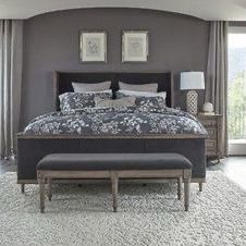 Brand New 4PC Gray matte velvet Bedroom Set