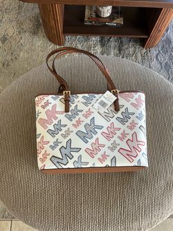 Michael Kors MK Logo Print Tote Bag