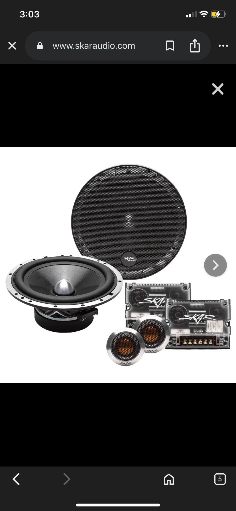 Skar Audio SPX-65C | 6.5" 400 Watt 2-Way Component Speaker System