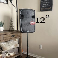 QFX 12” Bluetooth Portable Rechargeable Speaker  With Microphone, Speaker Stand &  LED Party Lights 🔊🎤🎶🎶🎶 