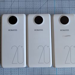 $30 firm, Yes, It's Available, bundle only, 3 Romoss SW20 Pro battery banks bundle, 20k mah, 74wh,  little/no use,  2 USB A,  USB C