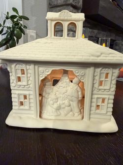 PartyLite "Victorian Manor" Bisque Porcelain Tealight Holder