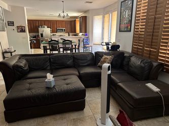 Leather couch sectional