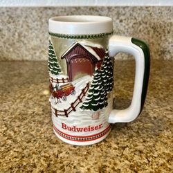 Vintage Budweiser Christmas Stein 