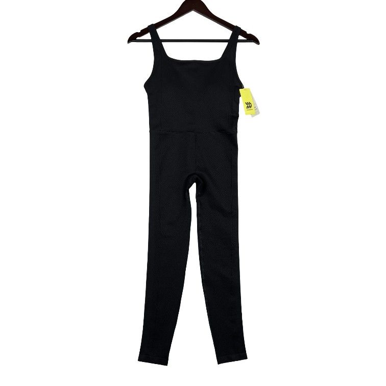 NWT All in Motion Womens Solid Black Square Neck Seamless Athletic Bodysuit Size XS 