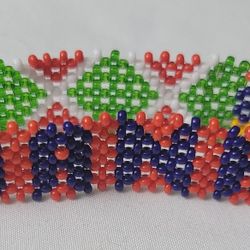 Handmade African Multi Colored Bracelet With THANK U Wording 9" Around 3/4" Wide