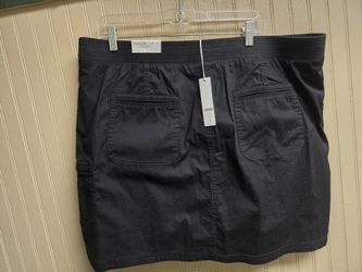 NWT $74 Chico’s Poplin Skort Ebony Black Size 3.5 - US 18 Pockets Pickleball 