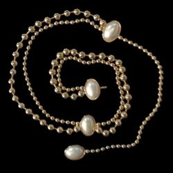 gold ball belt with pearl accents 