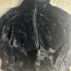 Love Tree Faux Fur Bomber Jacket
