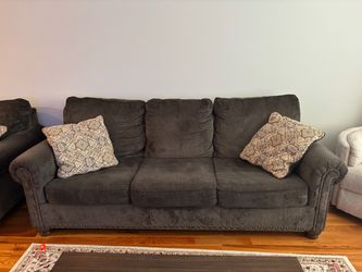Brown Sofa set with Nailhead Trim