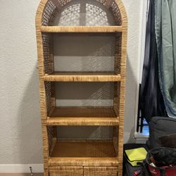 Vintage Arched Wicker Shelf