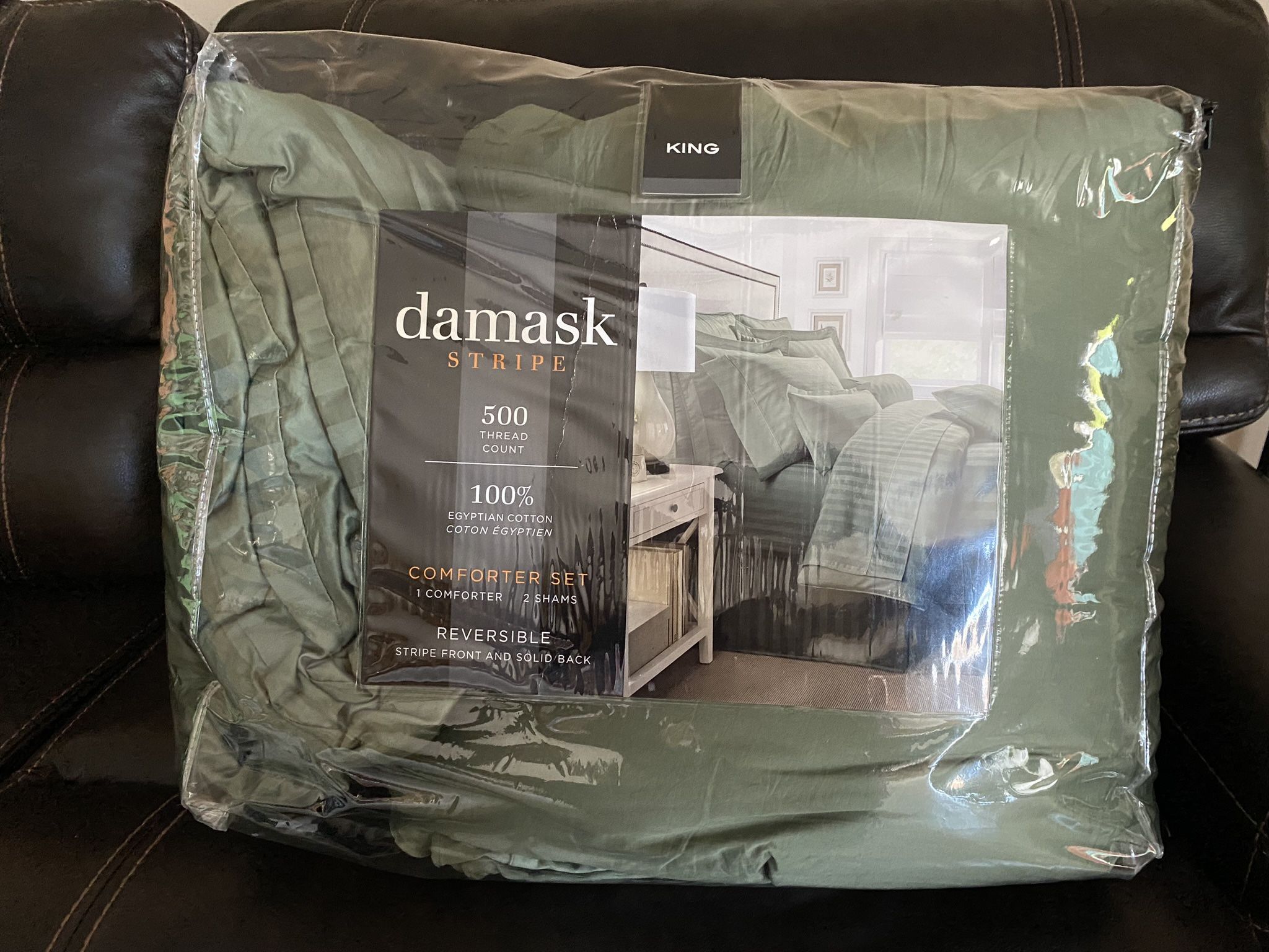 Damask Cal King Comforter Set