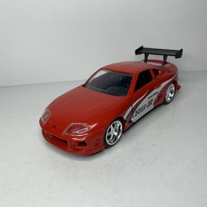 Photo NEW 1995 Red Toyota Supra Japanese Racing Sports Car Toy Diecast Metal Model Vintage 90s Classic