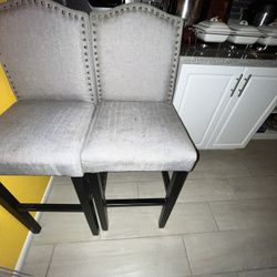 Bar Stools Fabric Cushioned 