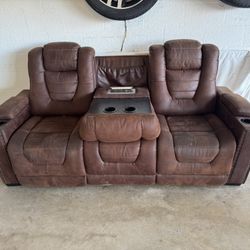 2 Microfiber Electric Reclining Sofas