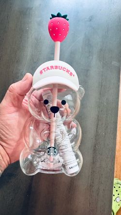Starbucks barista pink bear