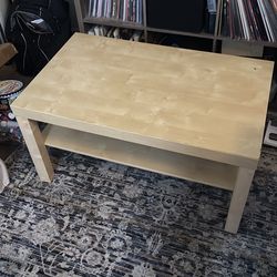 White wood coffee table