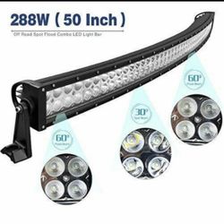 50inch 288W Curved LED Light Bar With Tool Kit Bracket Wires 