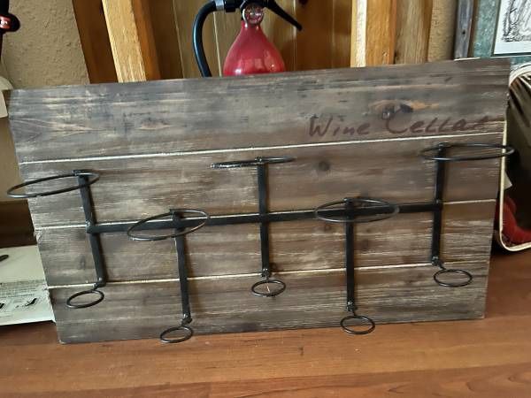 Home Decor - Wall-mounted Wine Rack with 'Wine Cellar' print